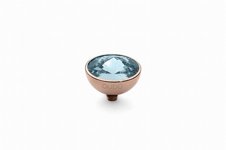 Qudo Rose Gold Topper Bottone 11.5mm - Aquamarine